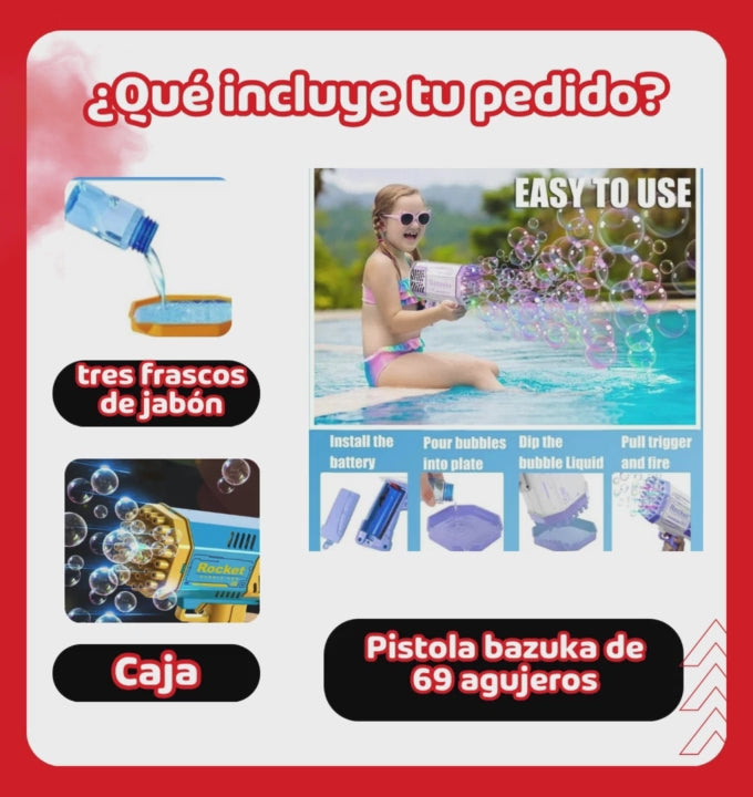 Pistola Bazuca de Burbujas